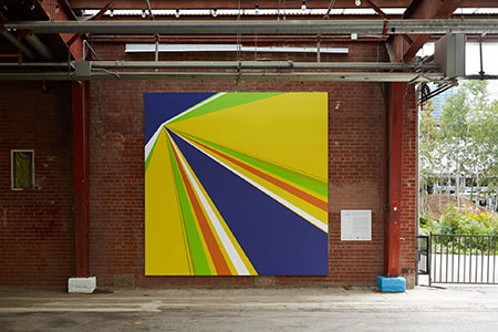 Replication of Sunrise, Canadian artist Rita Letendre's iconic mural from 1971 painted by Toronto-based Métis artist Tannis Nielsen