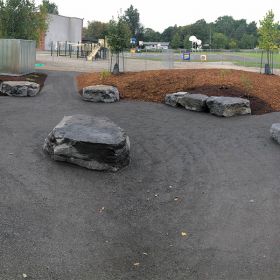 A panoramic shot of Elginburg PS redesigned play space.