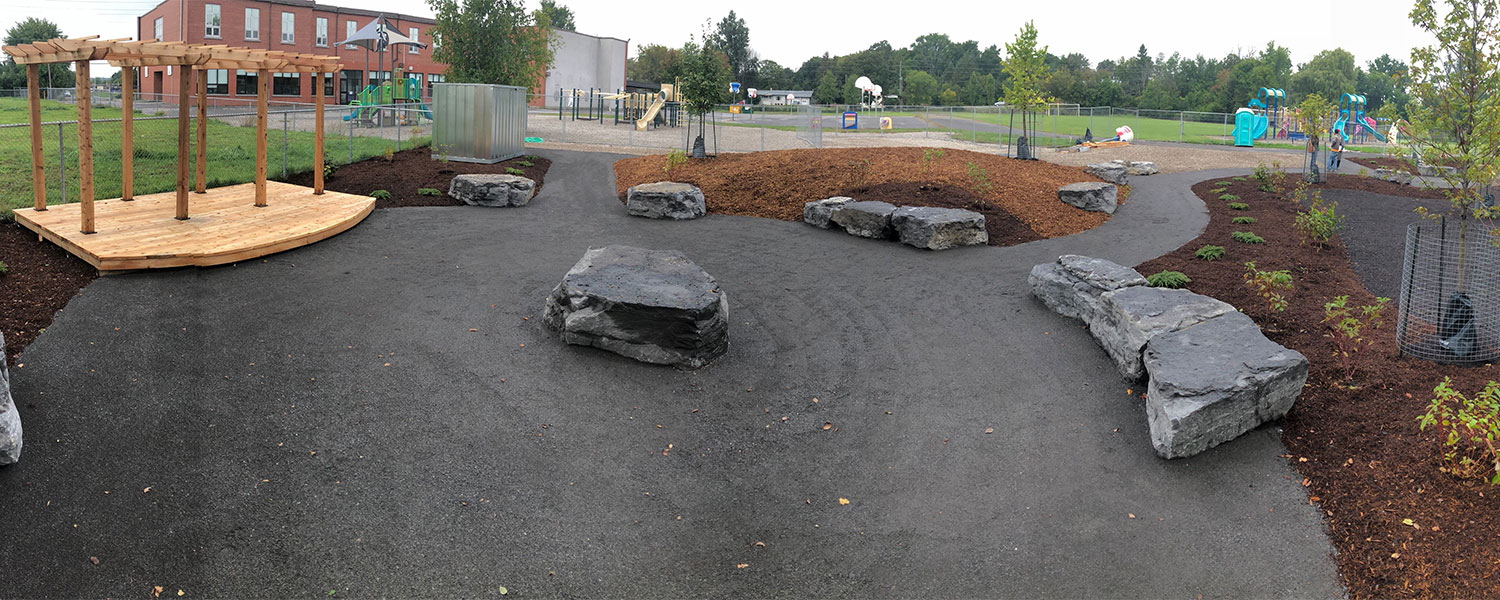 A panoramic shot of Elginburg PS redesigned play space.