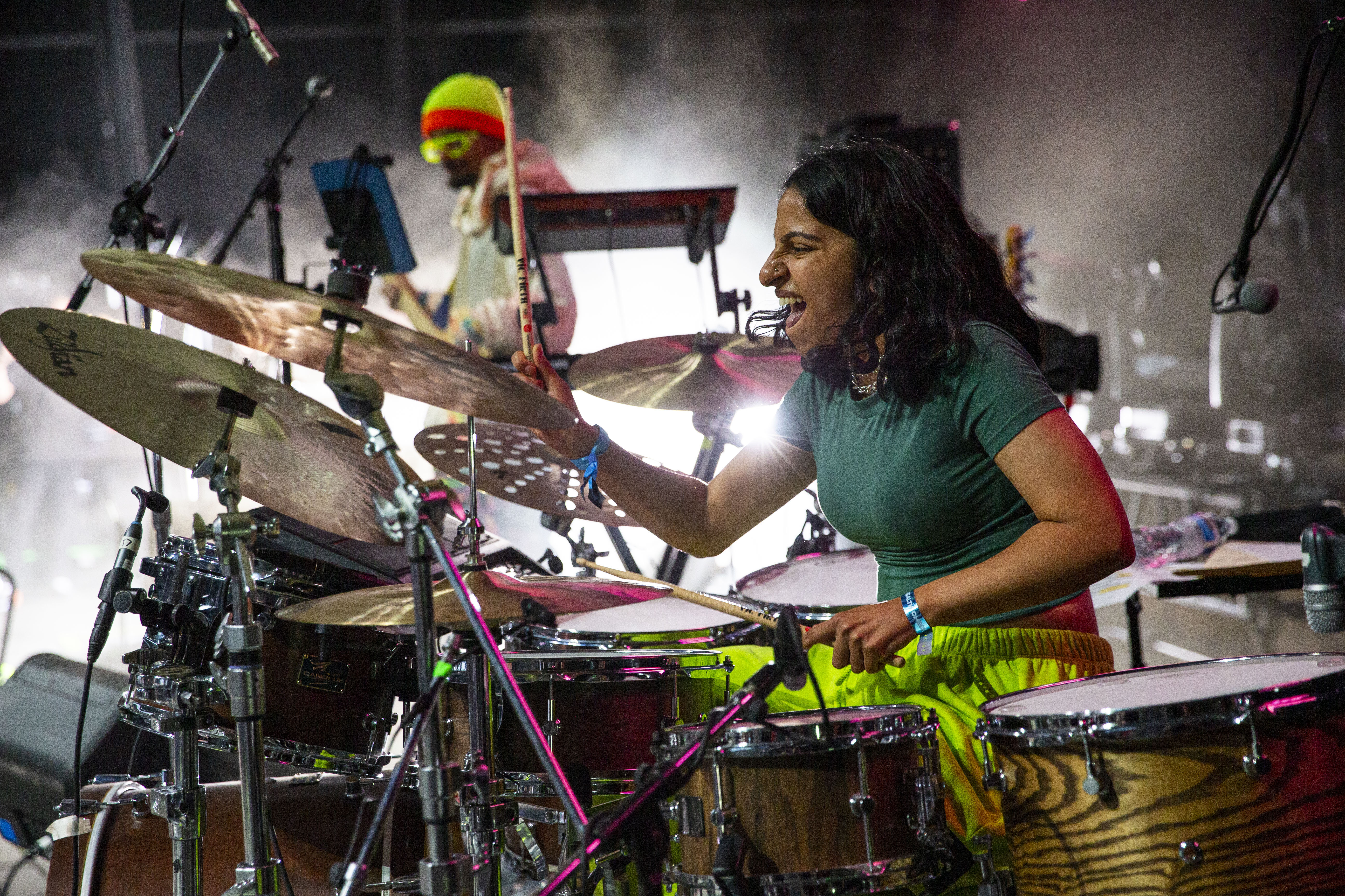 Person playing the drums